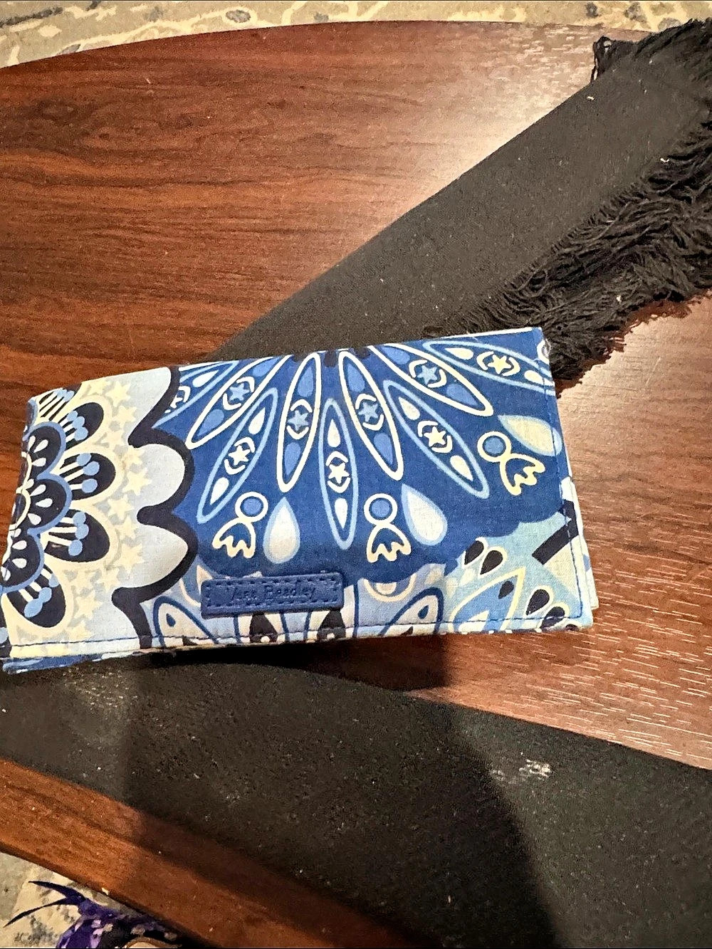 Vera Bradley Checkbook Cover Blue & White Wallet
